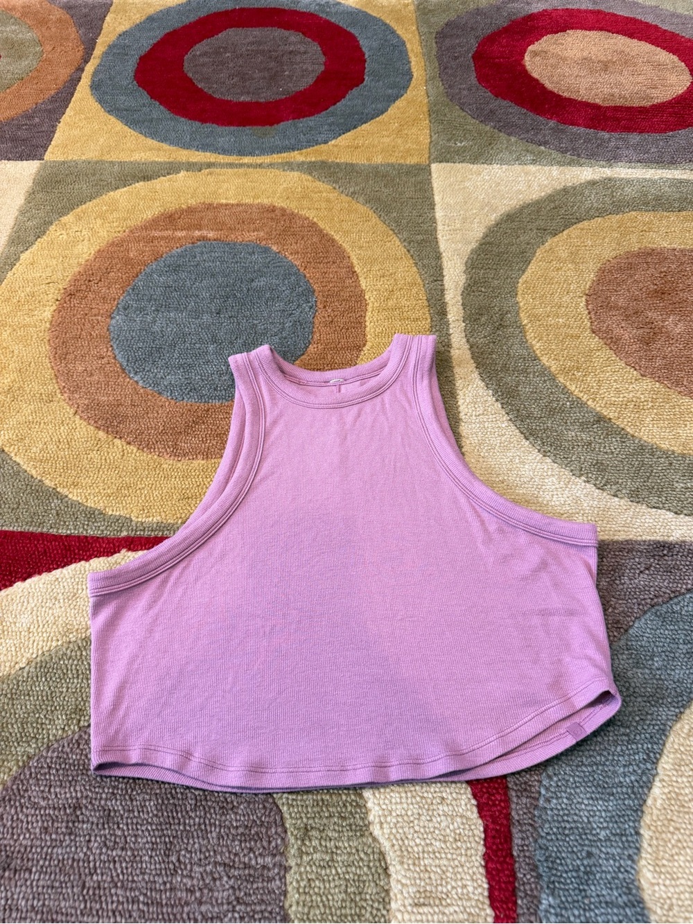 Lululemon Hold Tight Cropped Tank Top Pink High Neck Stretchy Material Size 8